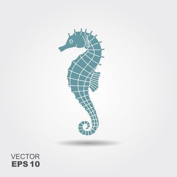 Icon seahorse with shadow