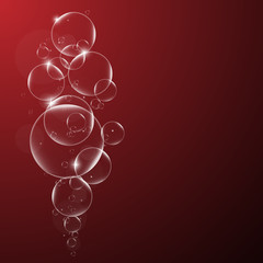 Abstract background with Soap bubbles on Dark Red background .vector design element EPS10 illustration