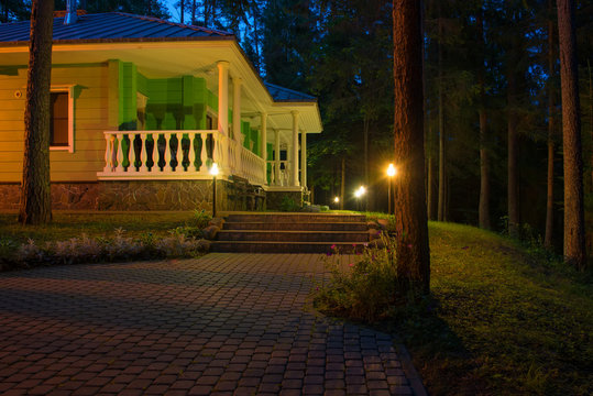 Country house (dacha) in night