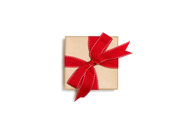 Gift box with red ribbon