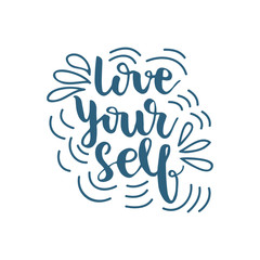 Lettering Love Yourself. Vector illustration.