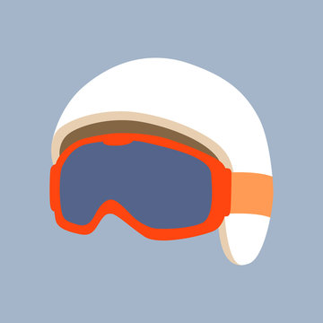 helmet sports ski and glasses  vector illustration flat style   profile