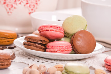 Colorful macarons. 
