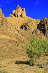 Fototapeta premium Kazakhstan. Fantastic forms of the Charyn canyon in the early morning