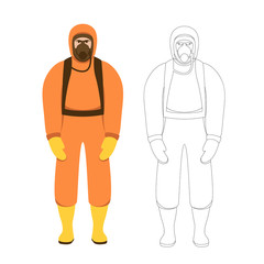 man  in  protective overalls vector illustration flat style   front