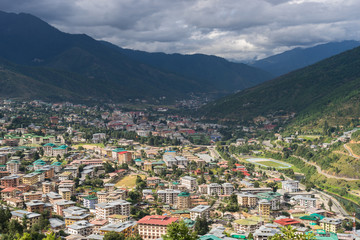 Fototapeta na wymiar Thimpu city capital city of Bhutan in summer season