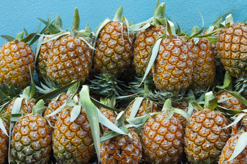 Pineapple stacked to market in a sweet taste.