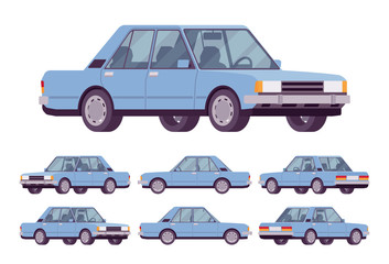 Blue sedan set