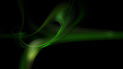 Green wispy fractal on black