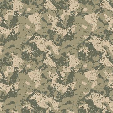 Green and khaki camouflage is a colorful seamless abstract pattern that can be used as a camo print for clothing and background and backdrop or computer wallpaper