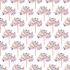 Seamless Abstract Flowers Pattern. Watercolor Baby Girl collection. 