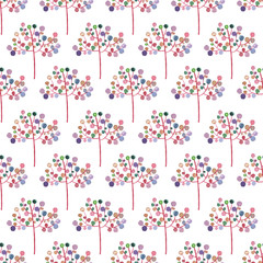 Seamless Abstract Flowers Pattern. Watercolor Baby Girl collection. 