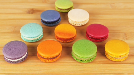 Tasty delicious macaroons biscuits