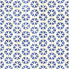 Native batik seamless watercolor artistic boho style colorful square pattern.