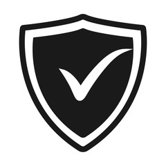 confirmed flat icon. Sign shield. Vector logo for web design