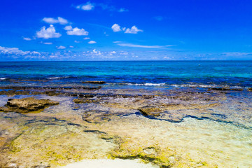 Beautiful view of San Andres Island from Johnny Cay in a gorgeous sunny day in San Andres, Colombia