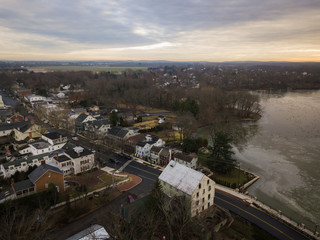 Fototapeta premium Aerial of Allentown New Jersey