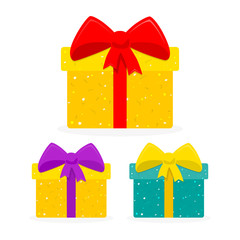 Set of gift boxes. Vector illustration