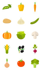Gemüse Icon Set Flat Design