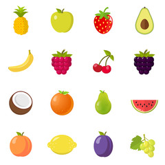 Obst Icon Set Flat Design
