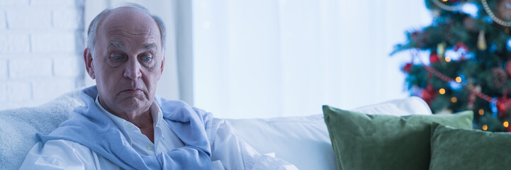 Man alone in living room