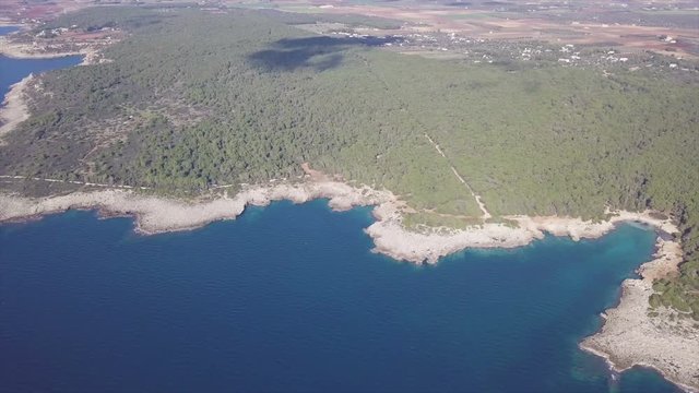 coastline aerial view from above. Drone aerial shot from 300 height meters

