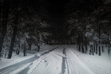 Fototapeta premium winter road background 