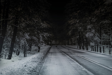winter road background 