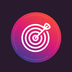 target with arrow line icon, goal achievement business concept