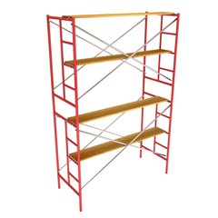 Scaffolding metal construction isolated on white. 3d render illustration