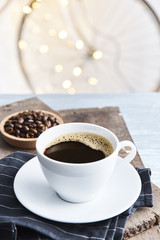 Fresh coffee cup on table