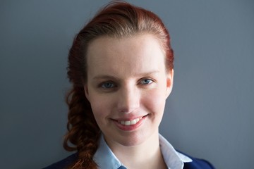 Portrait of businesswoman smiling in office