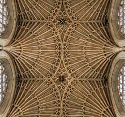 Interior of the Bath Abbey in Bath, England