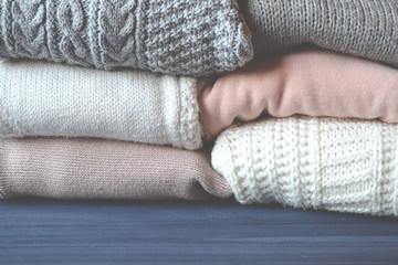 Fototapeta na wymiar Winter fashion. The textures of winter. Winter style. Woolen lifestyle.