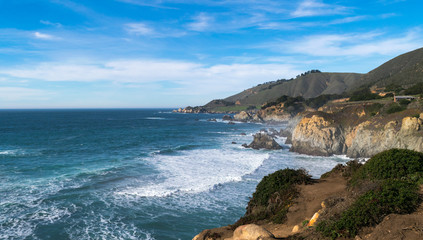Rocky Creek Bridge, Cabrillo Highway CA-1, Big Sur, Carmel by the Sea, Monterey County, California, USA