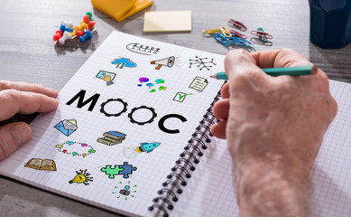 Mooc concept on a notepad