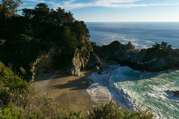McWay Falls and McWay Cove in Big Sur, CA-1, Big Sur, Carmel by the Sea, Monterey County,...