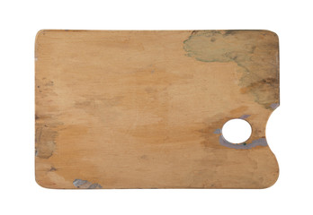 Empty artist's palette isolated on white background with clipping path 