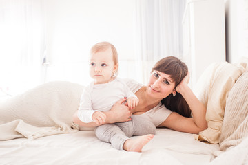 Happy family in room