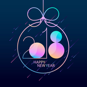 New Year`s minimalist poster
