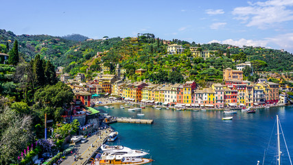 Fototapeta na wymiar View down on Portofino, Italy
