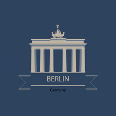 Travel banner or logo of Berlin and Germany with landmarks © Raman Maisei