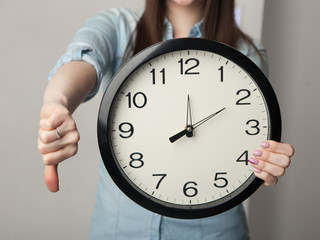 The girl with a clock