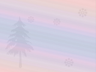 Fototapeta na wymiar Christmas Card Background Illustration With Christmas Tree And Snowflakes