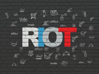 Politics concept: Riot on wall background