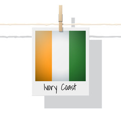 African country flag collection with photo of Ivory Coast flag , vector , illustration
