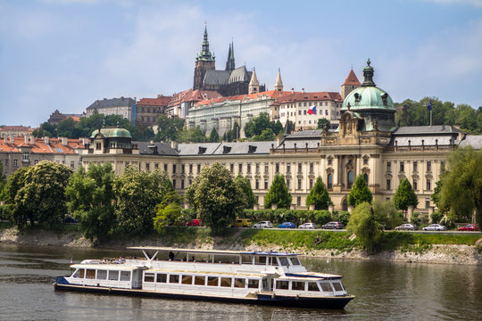 Prague Castle across the river Vltava