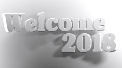Welcome 2018 white - 3D rendering