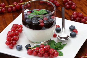Panna Cotta con guarnizione ai frutti di bosco
