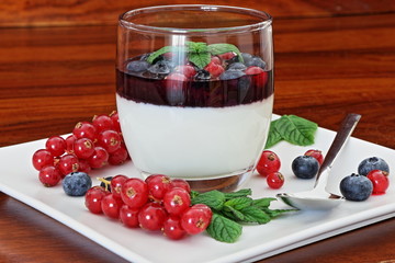 Panna Cotta con guarnizione ai frutti di bosco